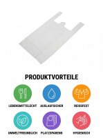 Sacs bretelles blancs | ELITE | En bloc | 25+12x45cm | 1000 pièces / carton | (10x100)